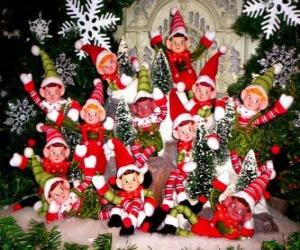 yapboz Christmas Elfler grubu